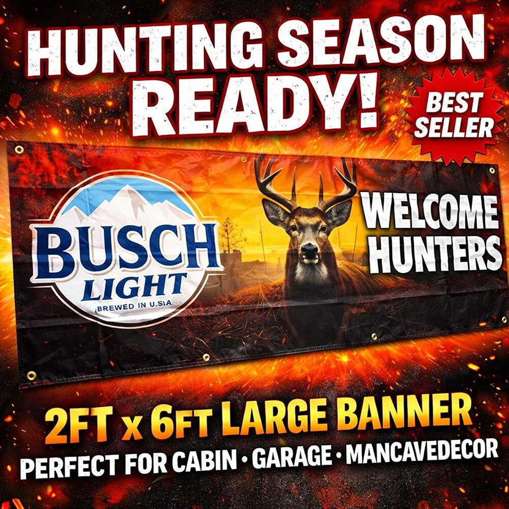 NEW Busch /Busch Lite Logo Only Hunting - Welcome Hunters‎ 2x6 Banner